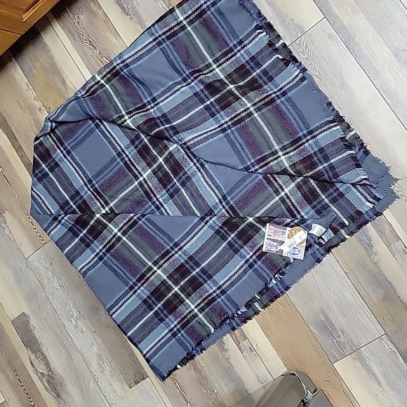 NST New Direction scarf, O/S, Blue, Burgundy and green - Picture 2 of 4